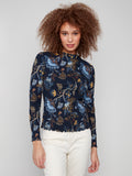 Jaboli Boutique | Fergus Ontario | Charlie B | Mock Neck Floral Print Top

Lettuce Hems at Neck, Hem and Cuffs

Colour - Rio, Rio

Super Soft and Stretchy

Dark Navy with Gold and Blue Print

Viscose/Spandex Blend