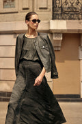 Jaboli Boutique | Fergus Ontario |Joseph Ribkoff| Pleated Satin Boxy Top Luxe satin fabric with a polished sheen. Colour Avocado Green.

Softly draped scoop neckline for a feminine touch

Relaxed boxy fit for contemporary ease

Three-quarter dolman sleeves adding dramatic volume

Unlined for a fluid, airy silhouette

Vibrant Avocado green tone for a modern statement

Perfectly pairs with the Joseph Ribkoff Pleated Satin Skirt (Style 253248)

100% Polyester satin with a fluid drape