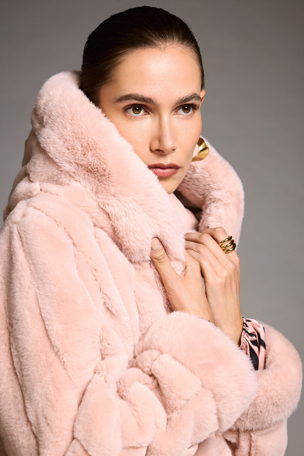 Jaboli Boutique | Fergus Ontario| Joseph Ribkoff | Reversible Faux Fur Coat| 
