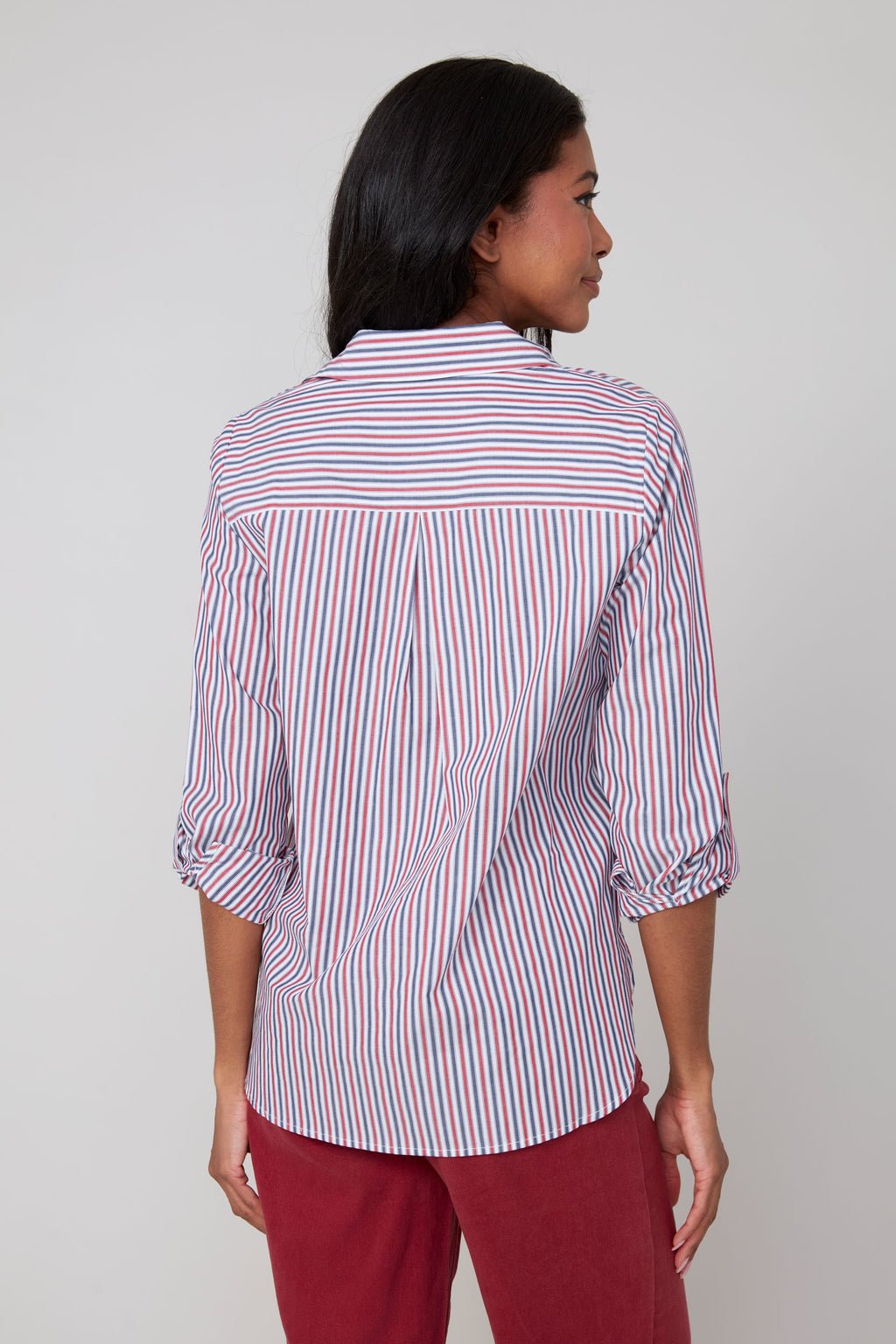 Jaboli Boutique | Fergus Ontario | Renuar | Classic Stripe Button Front Blouse

Cotton Button Front Blouse

Colour - Porto Stripe (Merlot)

Long Sleeves w Tab Up Feature

Sculpted Hemline

style with the renuar Porto Mock Neck Pullover