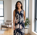 FL Rosebud/Navy Dress