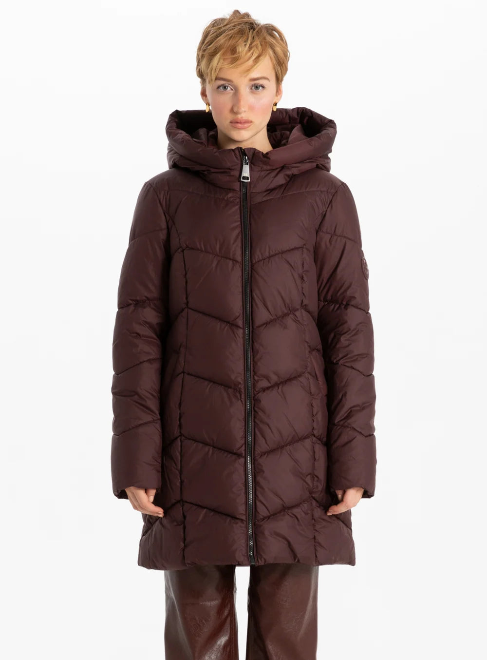 PZ Merlot Long Puffer Coat