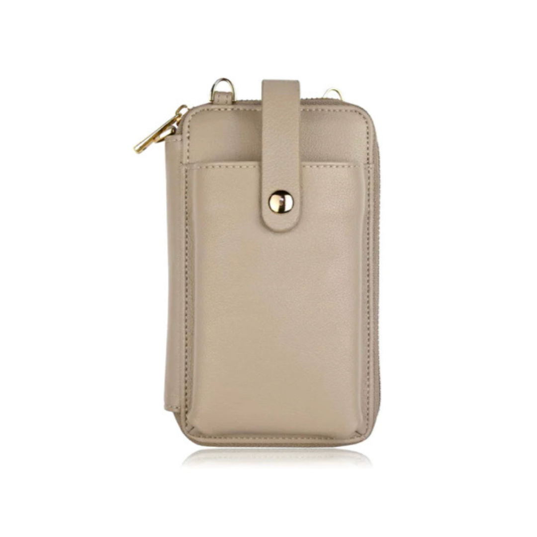 Jaboli Boutique - Fergus Ontario - Espe -Smartphone Pouch Measuring 4"x6.5", the Espe Smartphone Pouch comes with a cross-body and wristlet attachment and is offered in four stylish colours. Black, Beige, Pastel Yellow, Blush Pink