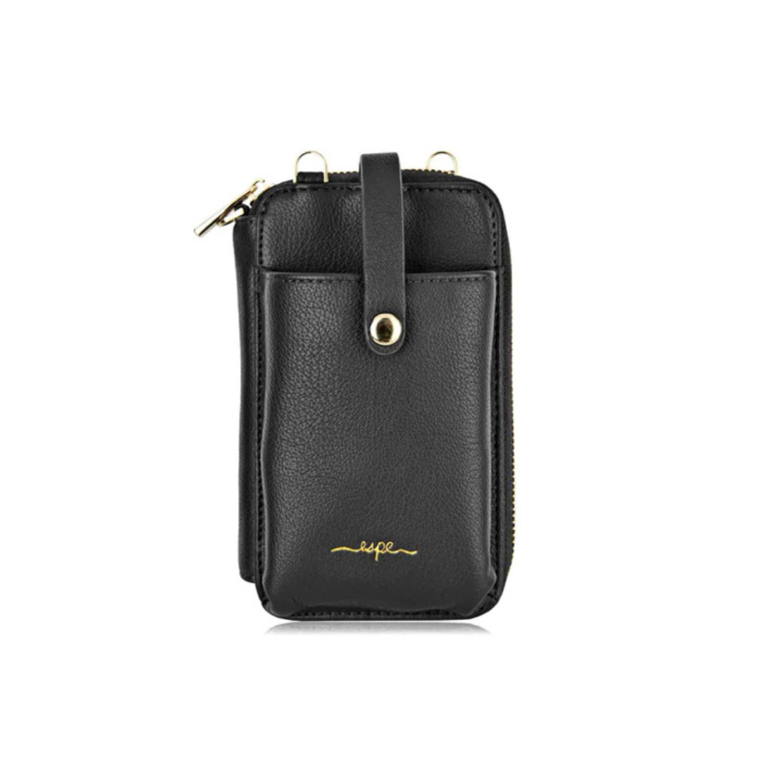 Jaboli Boutique - Fergus Ontario - Espe -Smartphone Pouch Measuring 4"x6.5", the Espe Smartphone Pouch comes with a cross-body and wristlet attachment and is offered in four stylish colours. Black, Beige, Pastel Yellow, Blush Pink