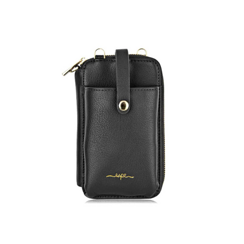 Jaboli Boutique - Fergus Ontario - Espe -Smartphone Pouch Measuring 4"x6.5", the Espe Smartphone Pouch comes with a cross-body and wristlet attachment and is offered in four stylish colours. Black, Beige, Pastel Yellow, Blush Pink