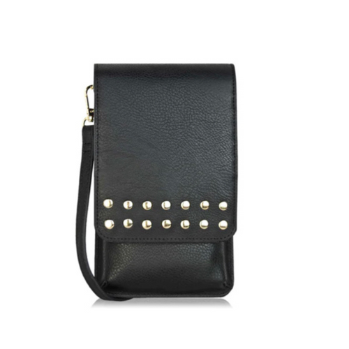 Jaboli Boutique - Fergus Ontario - Espe - Britt Mini Bag - Black. Sleek Styling   Metallic Stud Detail  Card Slots  Cell Phone Pocket  4 3/4 inches x 7 3/4 inches