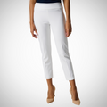 Jaboli Boutique - Fergus Ontario - Joseph Ribkoff - Cropped White Pants. Pull On  Colour - Bright White,  Straight Leg,  High Rise,  Cropped Length.