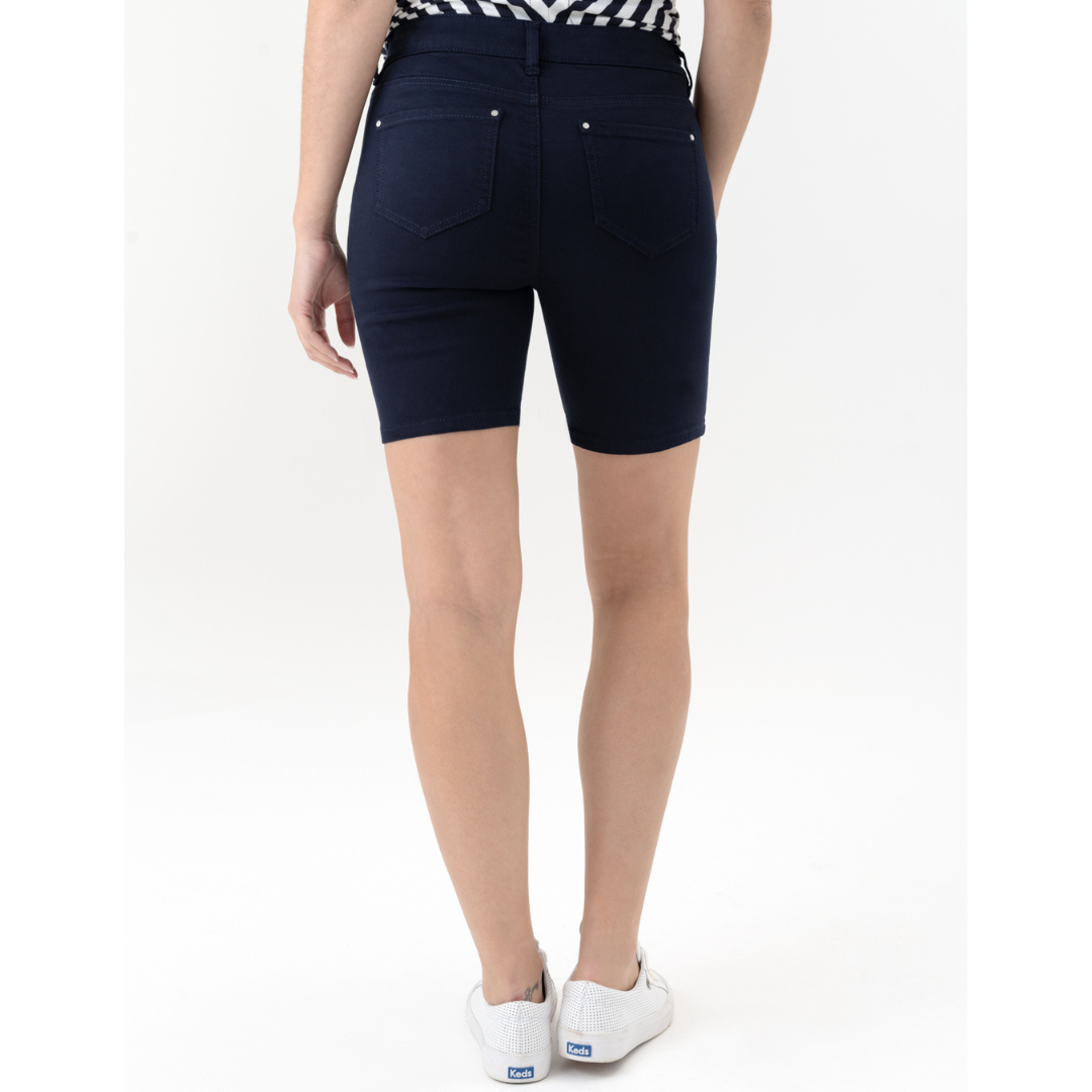 Jaboli Boutique - Fergus Ontario - Renuar - New Midnight (Dark Navy Blue) Shorts. The Perfect Summer Shorts! Stretchy Cotton/Tencel Blend Short, Colours - Creme, Nutmeg, New Midnight, Inseam 6". Super Soft Twill Fabric.