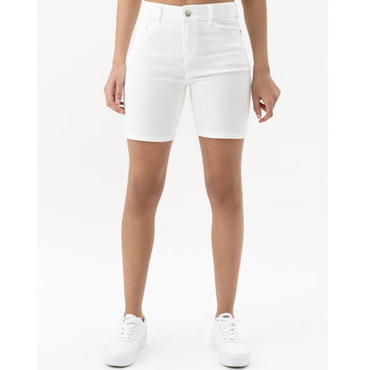 Jaboli Boutique - Fergus Ontario - Renuar - Creme (white) Shorts. The Perfect Summer Shorts!  Stretchy Cotton/Tencel Blend Short,  Colours - Creme, Nutmeg, New Midnight,  Inseam 6". Super Soft Twill Fabric.