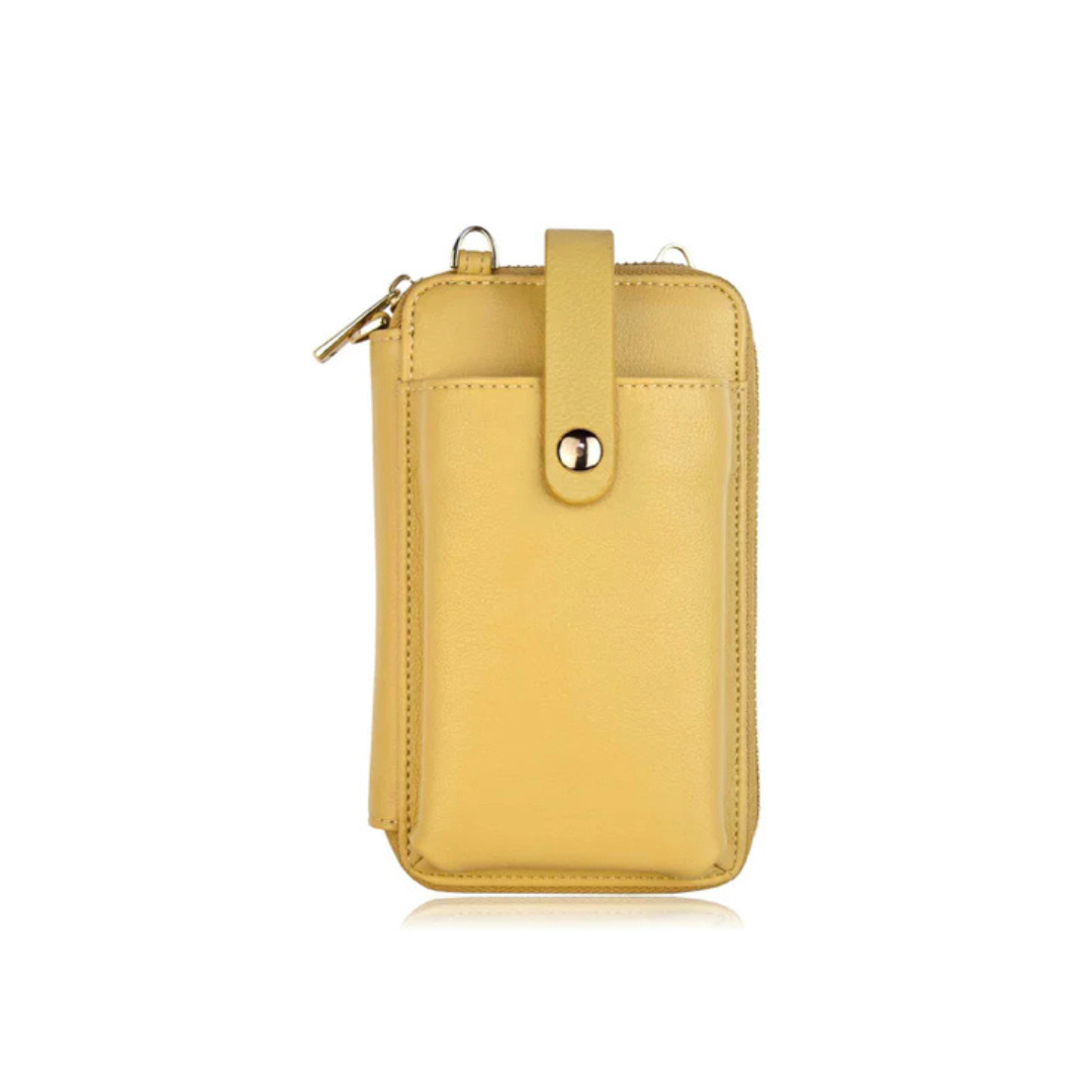 Jaboli Boutique - Fergus Ontario - Espe -Smartphone Pouch Measuring 4"x6.5", the Espe Smartphone Pouch comes with a cross-body and wristlet attachment and is offered in four stylish colours. Black, Beige, Pastel Yellow, Blush Pink